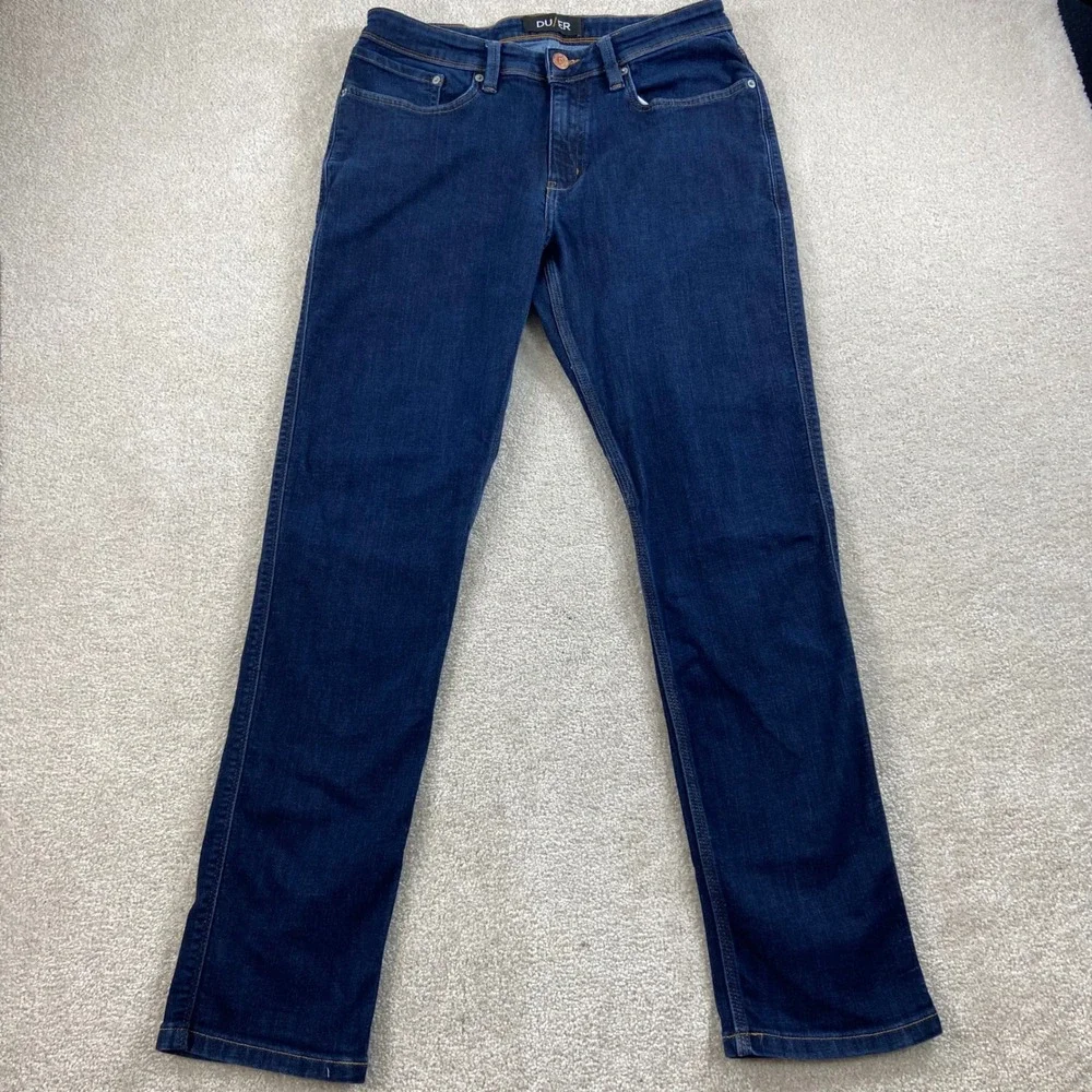 DU/ER Relaxed Taper Jeans Mens 32 Dark Blue L2X Performance Denim